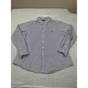 Polo Ralph Lauren Cotton Striped Button Custom Fit 2xl LongSleeve Shirt *Flaw*‎